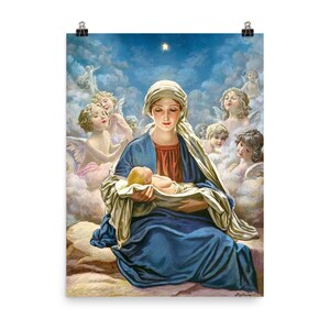 Star of Bethlehem Wall Art | Vintage Christmas Art Print | The Nativity Photo Paper Poster