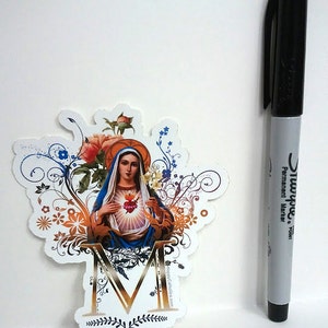 Catholic Stickers // Catholic Art // Virgin Mary Stickers // Immaculate ...