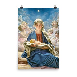 Star of Bethlehem Wall Art | Vintage Christmas Art Print | The Nativity Photo Paper Poster