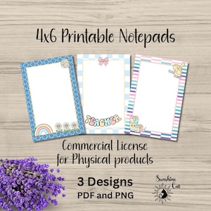 Back to School Notepad Printable Bundle | Pastel Classroom Stationery | To Do List | Memo Pad | Daily Planner | DIY Personalize Notepad