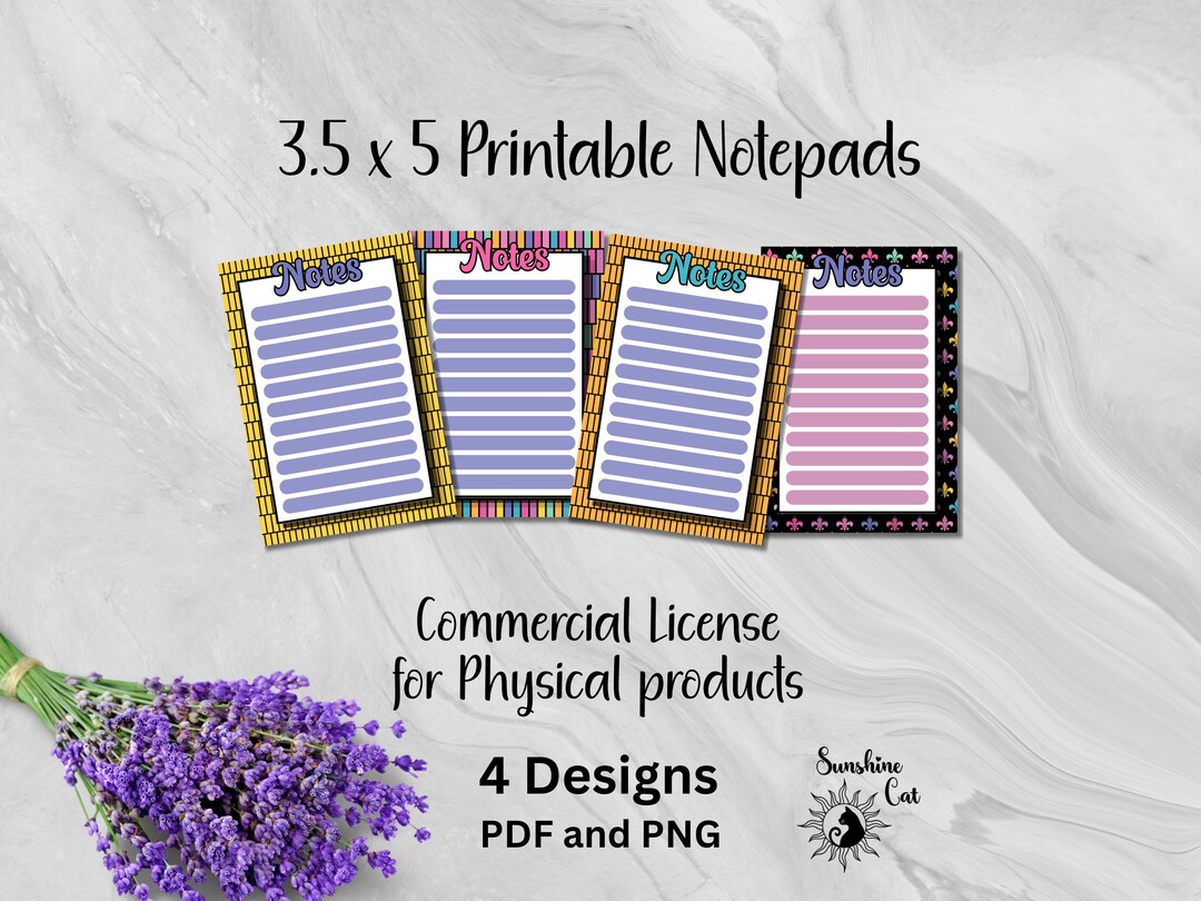Yellow Notepad Printable Bundle | Colorful Stationery | to Do List ...