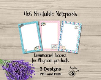 Paquete de blocs de notas imprimibles para la vuelta al cole / Papelería escolar en tonos pastel / Lista de tareas / Bloc de notas / Agenda diaria / Bloc de notas personalizado DIY