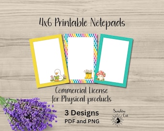Spring Goose Notepad Printable Bundle | Colorful Rainbow Stationery | To Do List | Memo Pad | Daily Planner | DIY Personalize Notepad