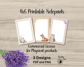 Set di blocchetti per appunti stampabili con animali e neonati / Articoli di cancelleria carini per mamma e bambino / Lista delle cose da fare / Blocco note / Agenda giornaliera / Blocchetto per appunti personalizzabile fai da te