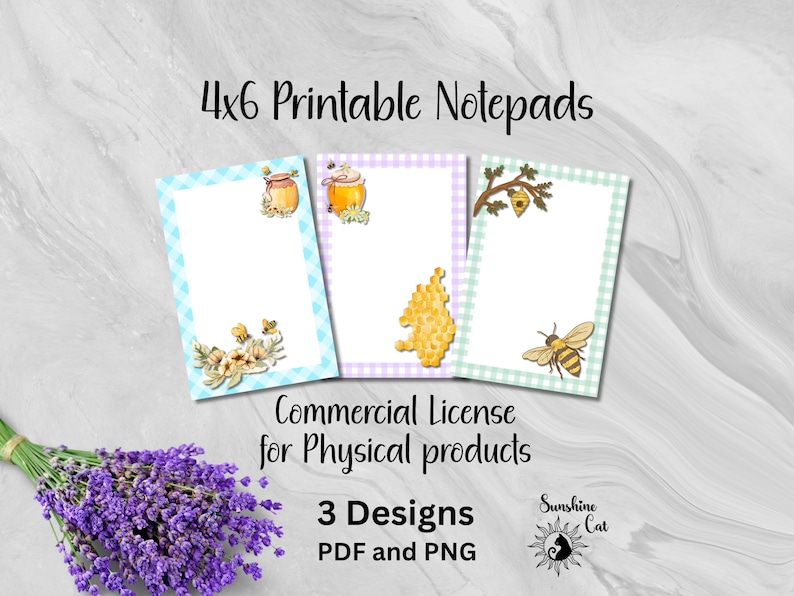Honey Bee Notepad Printable Bundle | Cute Animal Stationery | to Do ...