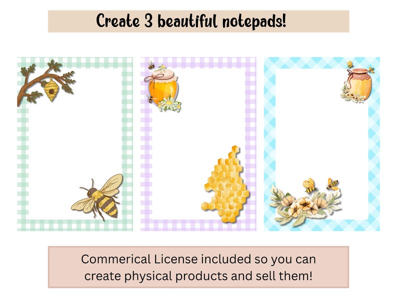 Honey Bee Notepad Printable Bundle | Cute Animal Stationery | to Do ...