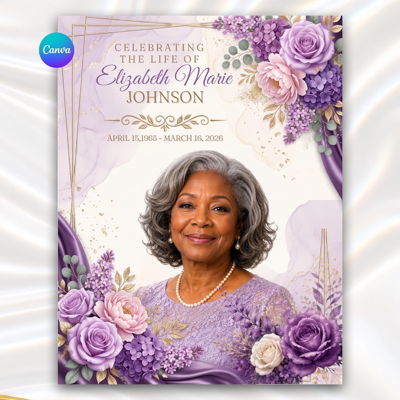 Editable Funeral Template - Etsy