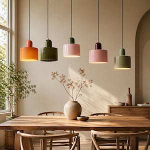 Lámpara colgante de cristal de color / Lámpara colgante minimalista Iluminación moderna para cocina y comedor