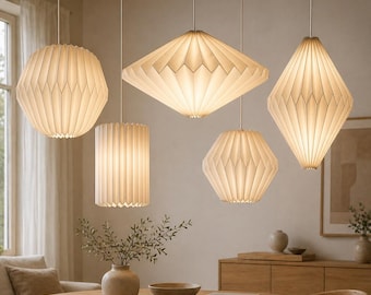 Pantalla colgante de origami nórdico, farol de papel / lámpara colgante moderna Japandi Decor