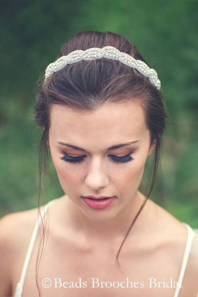 Rhinestone Headband Wedding Headband Crystal Bridal Etsy