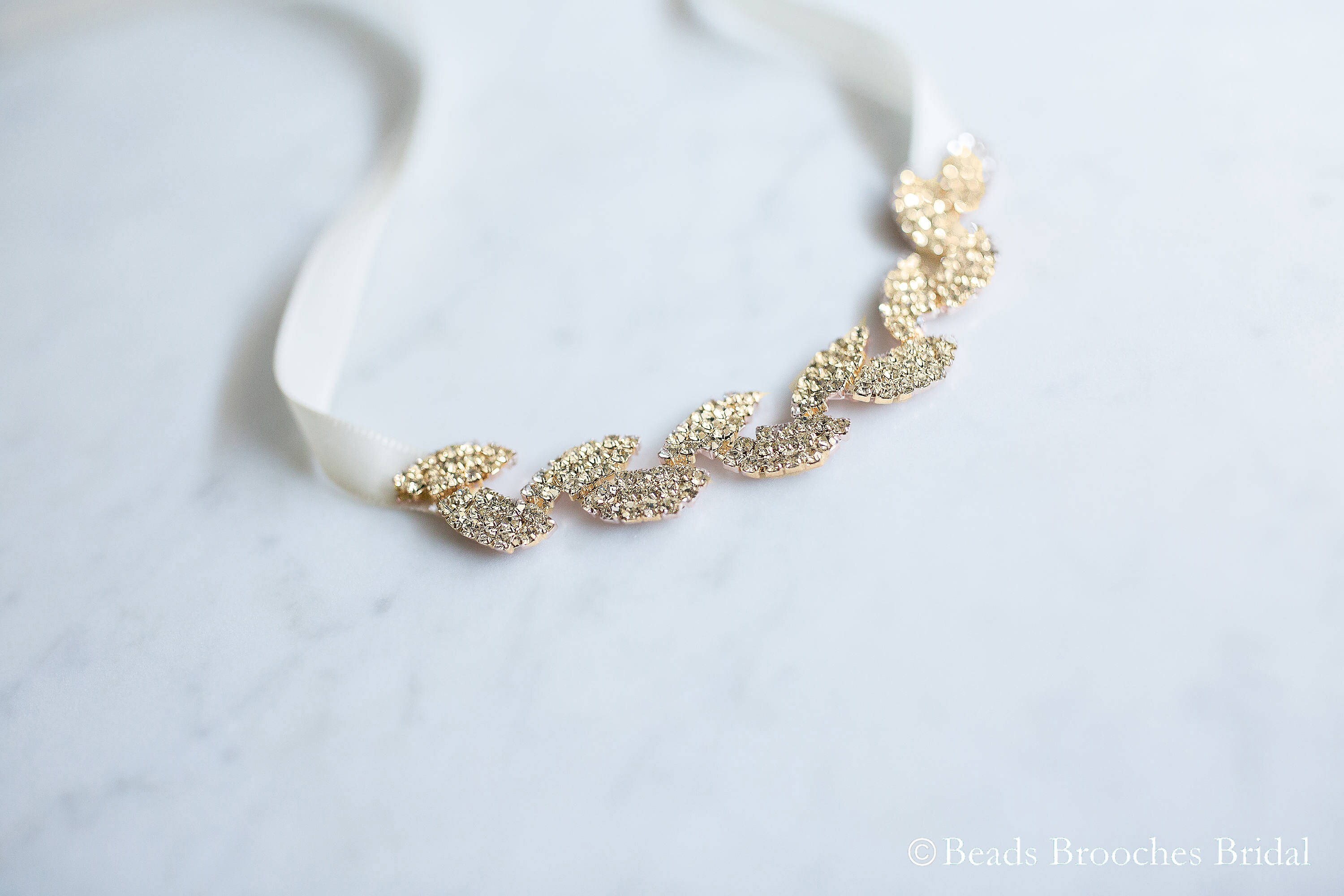 R7 Metal Leaf Headband in Gold 127