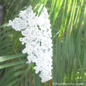 Liga de encaje de flores de talla grande con cuentas de lentejuelas para tallas grandes, liga de boda de talla grande, liga de novia de encaje blanco de talla grande, liga de talla grande