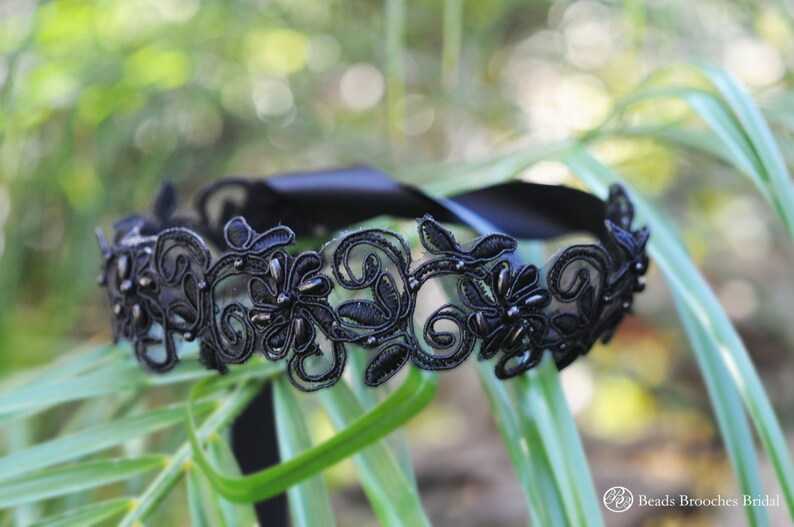 black lace headpiece