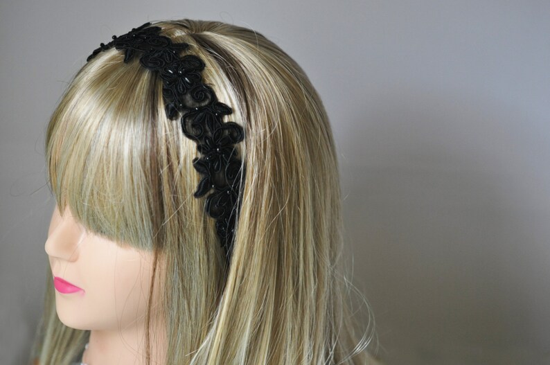 black lace headpiece