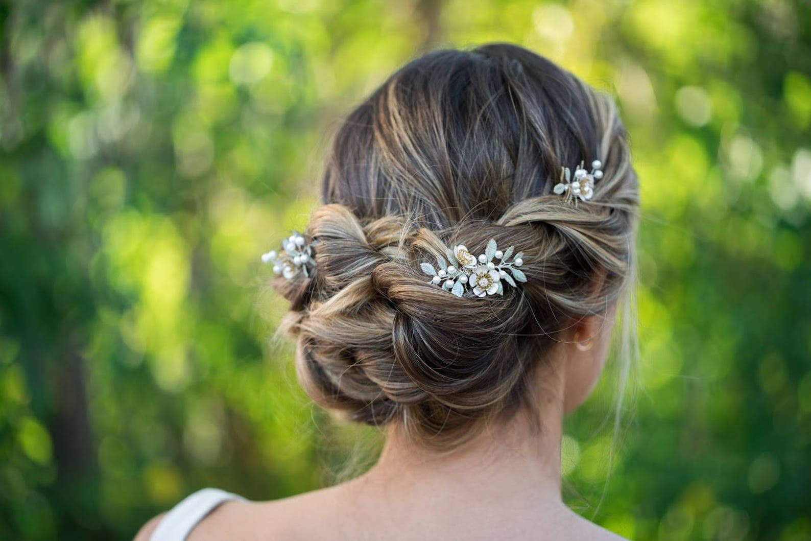 Leaf and Flower Hair Comb Hand Painted Bridal Hair Comb Etsy