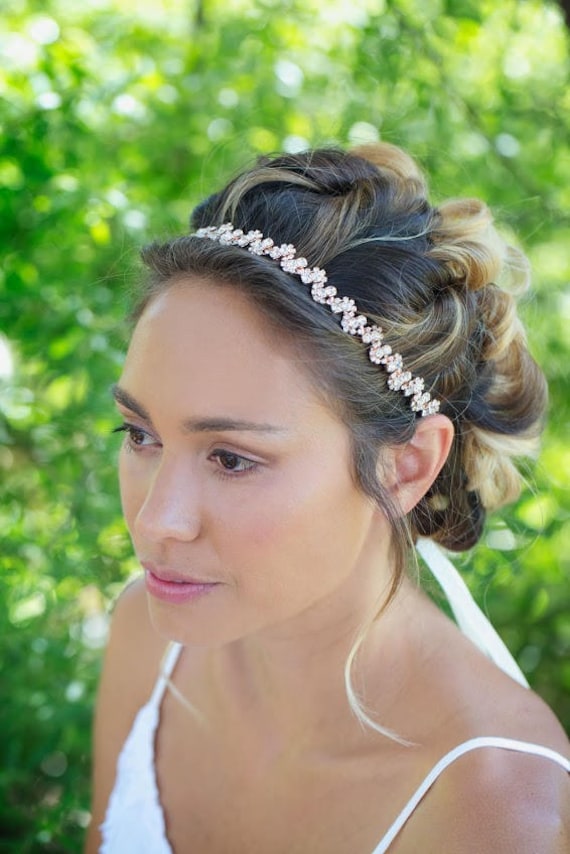 Never used silver crystal headband Crystal Thin Bridal Headband Silver Bridal Headband Tiara  main image 3
