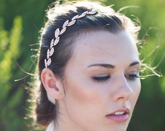 Rose Gold Headband,Rose Gold Leaf Headband,Grecian Headpiece,Rose Gold Wedding Headband, Bridal Hair Accessory,Rose God Hair Accessory