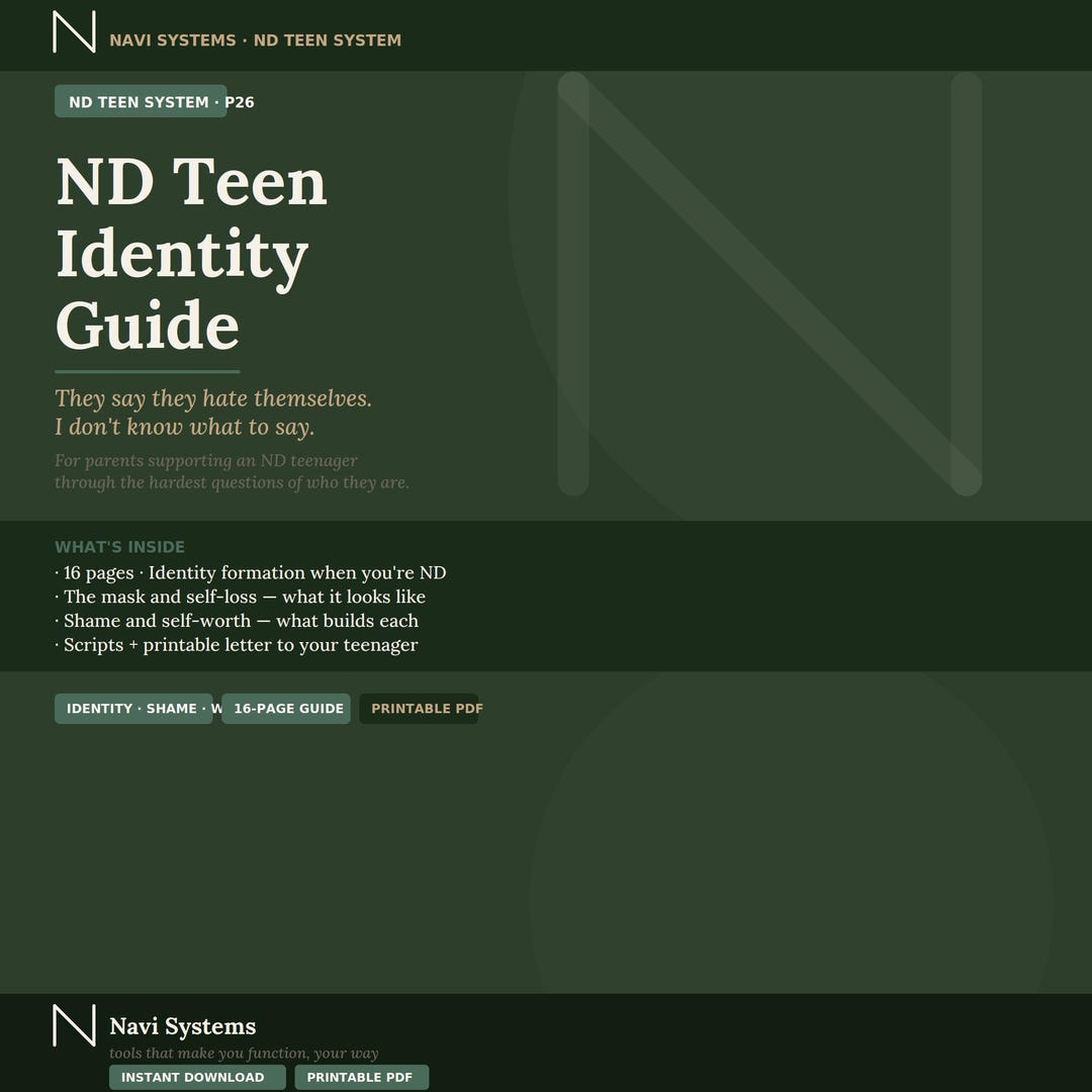 ND Teen Identity Guide for Parents | ADHD Autism Self-worth Shame (printable PDF) - Etsy