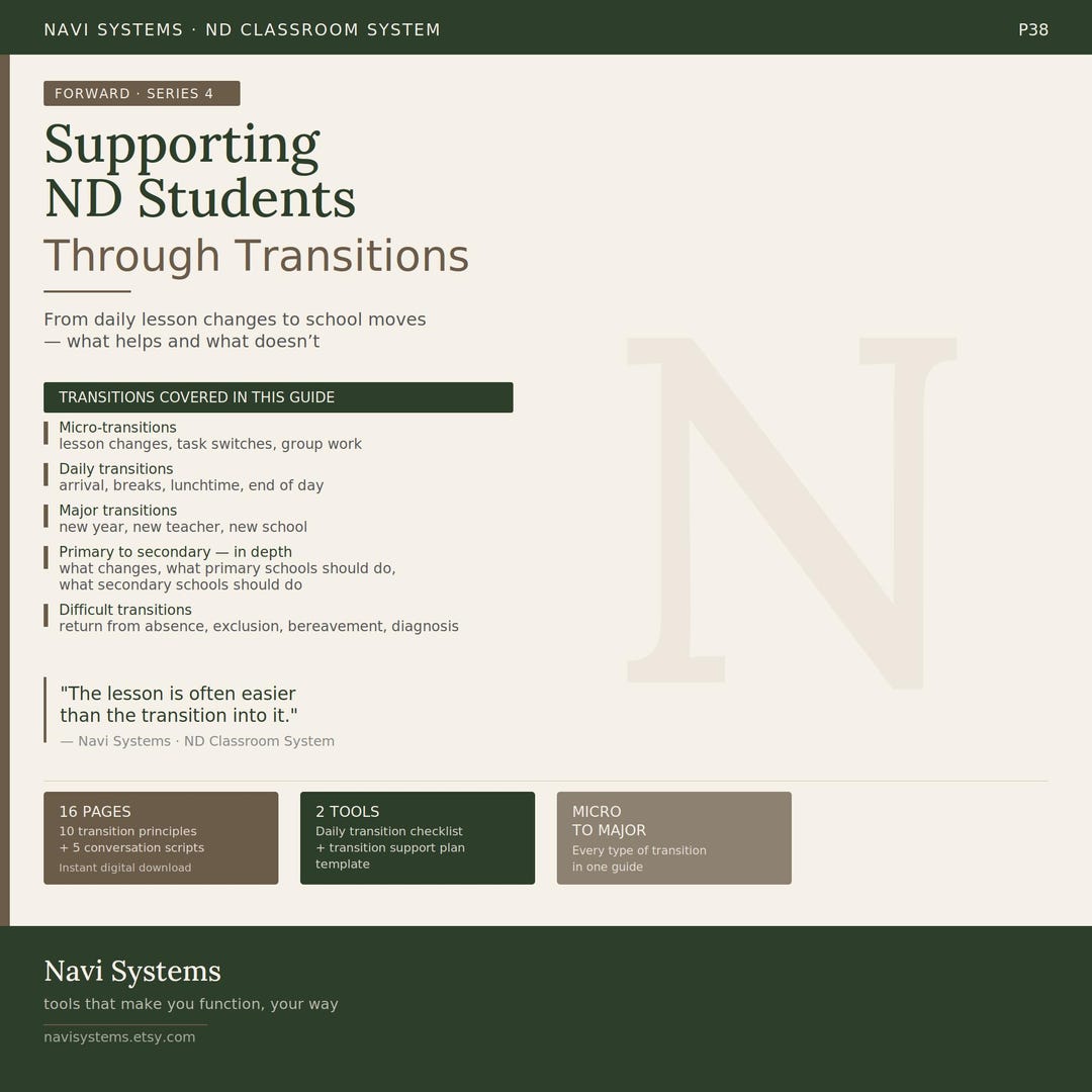 ND Student Transition Guide | Autism ADHD School Support (digital ...