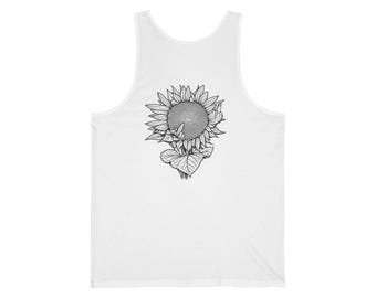 Sunflower Sketch Tank Top - Back Print