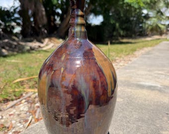 Vaso in ceramica fatto a mano - Ceramica smaltata unica - Decorazione moderna per la casa, pezzo unico - Opera artigianale in argilla