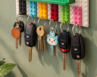 Snap-On Brick Key Holder for Wall – 4 Piece Set