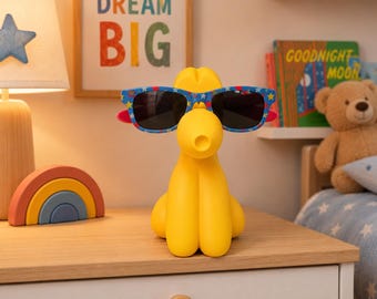 Balloon Dog Glasses Holder – 3D Printed Eyeglass Stand, Cute Desk Decor, Sunglasses Display Holder, Modern Home Decor Gift