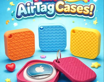 Llavero con funda para AirTag | Soporte para AirTag colorido impreso en 3D