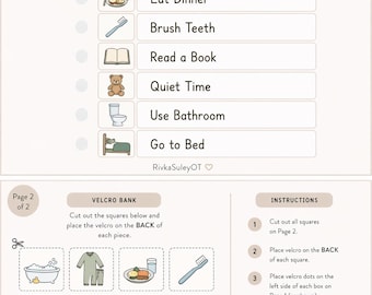 Horaire visuel de routine de nuit