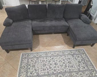 U-förmiges modulares Schnittsofa mit Doppelliege