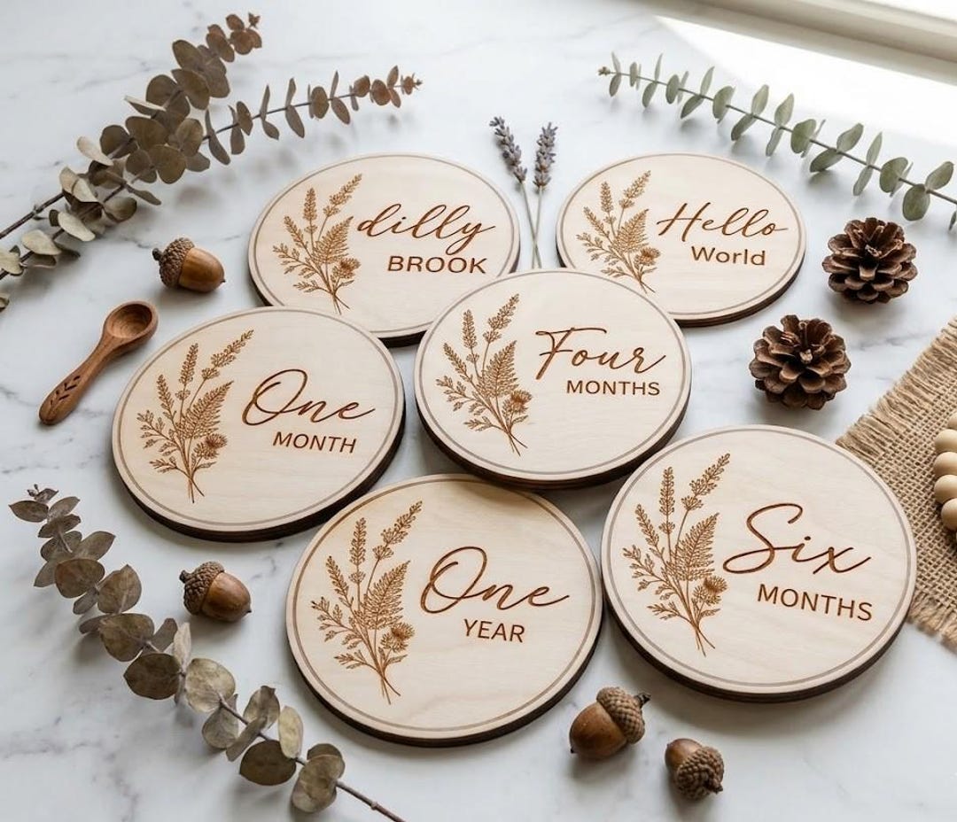 Personalized Baby Milestone Markers Wooden Monthly Signs Custom Name ...