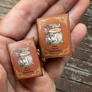 Printable Fairy Mushroom Mini Book  - 1/12 Dollhouse Size - 1/6 Fashion Doll Size - Digital Download
