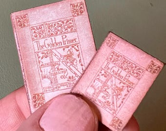 印刷可能なミニチュアブック：1/12 ドールハウス用ヴィンテージ入門書（デジタルダウンロード）