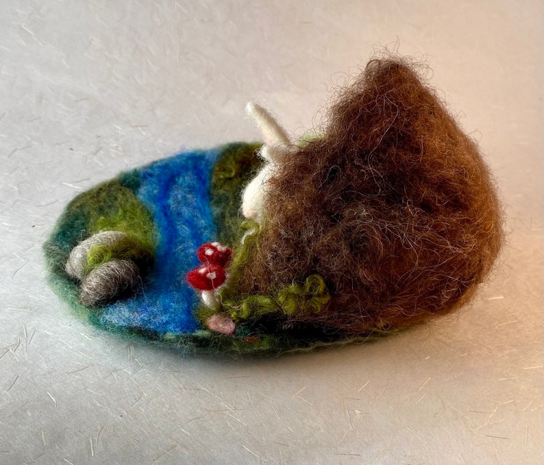 Woodland Creature Bunny Burrow Springtime Hare Needle-felted Easter Decor Rabbit