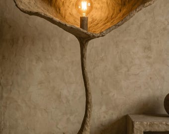 Sculptural Flower Floor Lamp, Organic Modern Standing Light, Artistic Rustic Floor Lighting