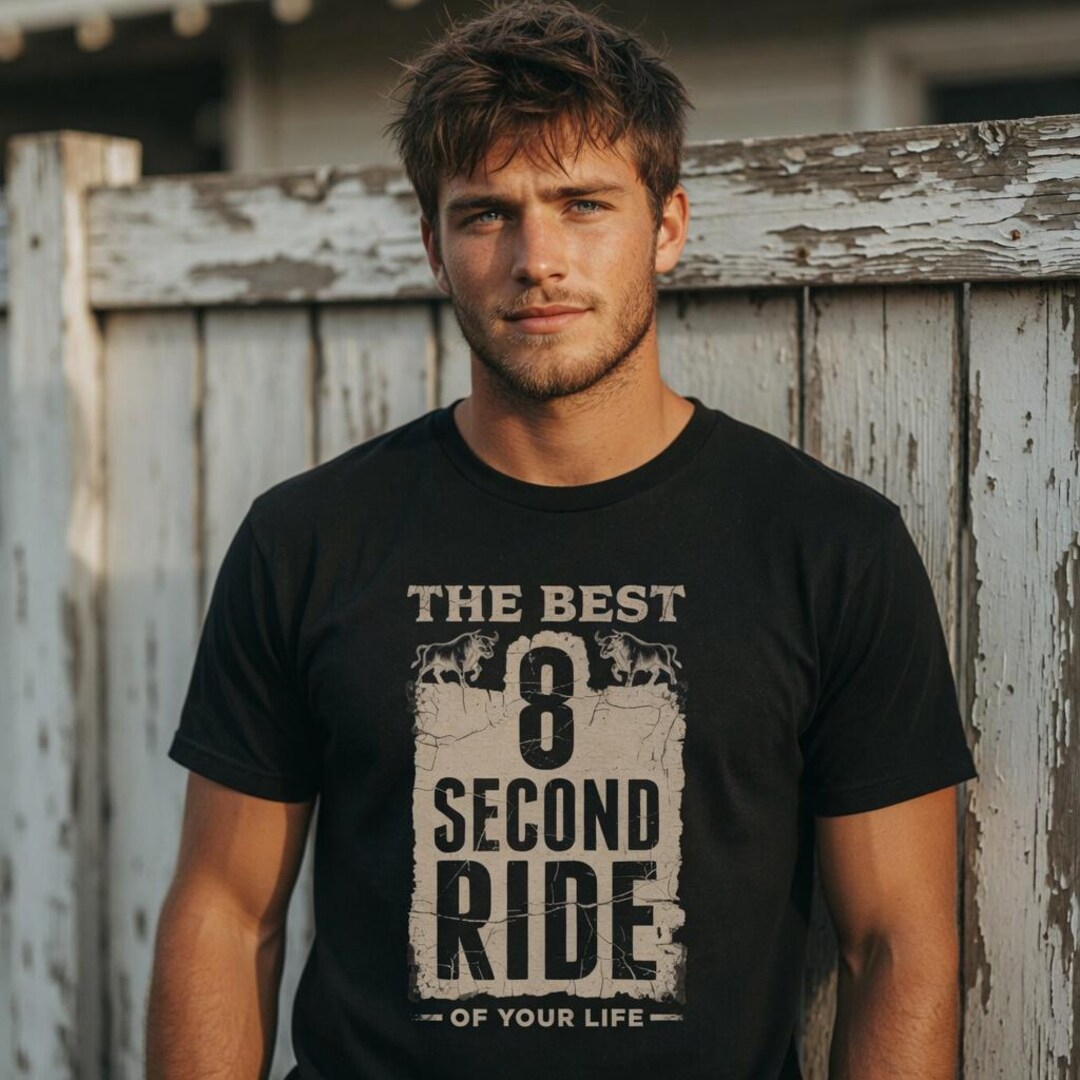 Mens the Best 8 Second Ride Tee | Rodeo Bull Riding, Western Cowboy ...