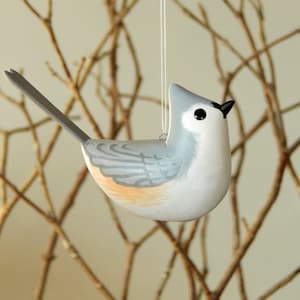 Bird Tufted Titmouse Handmade Sculpted Ornament