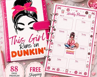Dunkin' Donuts Planner: This Girl Runs On Dunkin' A5 Organizer (88 Pages)