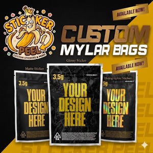 Custom Mylar Bags with Your Logo – Printed Ready to Ship Fast | 3.5g | Personalized Smell Proof Packaging – Custom Food & Snack bags bild 1