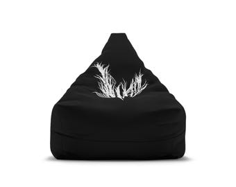 Ilustración de algas marinas Funda de puf negro