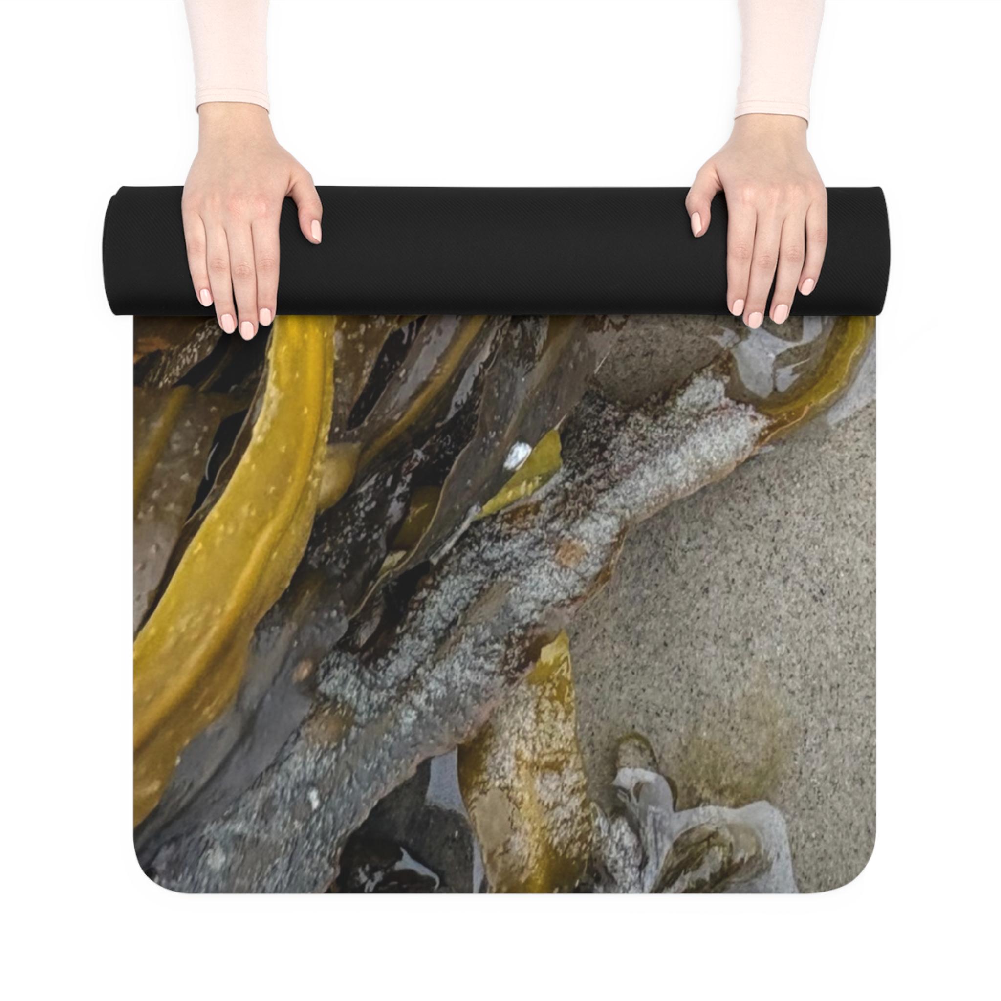Yellow Seaweed Yoga Mat | Coastal Beach Marine Design - Etsy