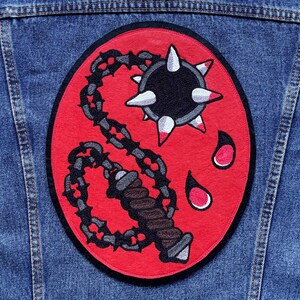 Morning Star Flail Chain Stitch Back Patch