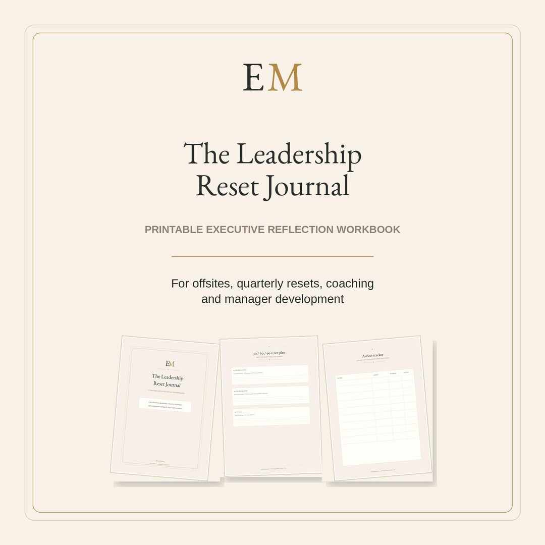 Leadership Journal Printable, Manager Reflection Workbook, Executive ...