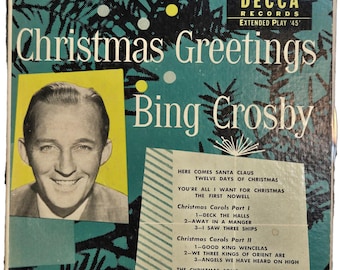 Bing Crosby Christmas Greetings Decca ED 561 Extended Play 45 RPM 7in Vinyl Set