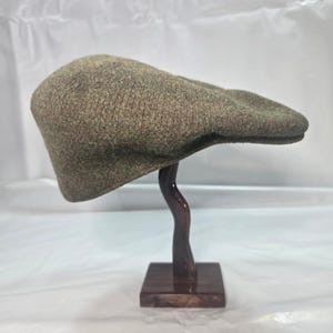 Vintage Kangol 504 Newsboy Cap Olive Green Marled Wool Blend Hat Mens image 1