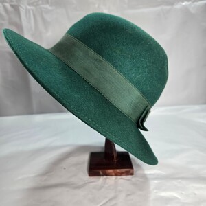Vintage Bollman 1941-1959 Men/Woman Taupe Felt Fedora Hat with Feather Trim Bollman Hat Indiana Women main image 4