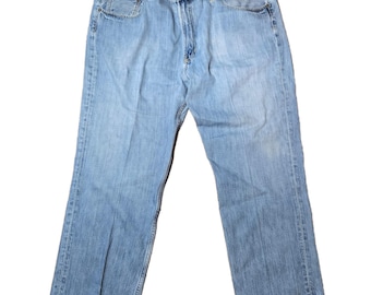 Pantalones vaqueros rectos de mezclilla azul claro para hombre, estilo vintage Polo Ralph Lauren, talla 46x27.