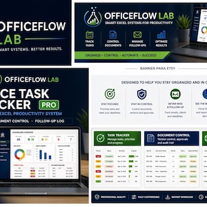 Panel de control de tareas en Excel: Gestión de proyectos, control de documentos, registro de seguimiento (descarga digital)