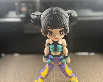 Figura de pelo giratorio impresa en 3D / Decoración de escritorio inspirada en Zoey de K-Pop, juguete coleccionable de PLA