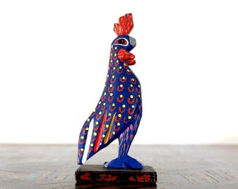 Vintage Alebrije Mexican Folk Art Rooster Chicken Oaxaca Mexico Signed